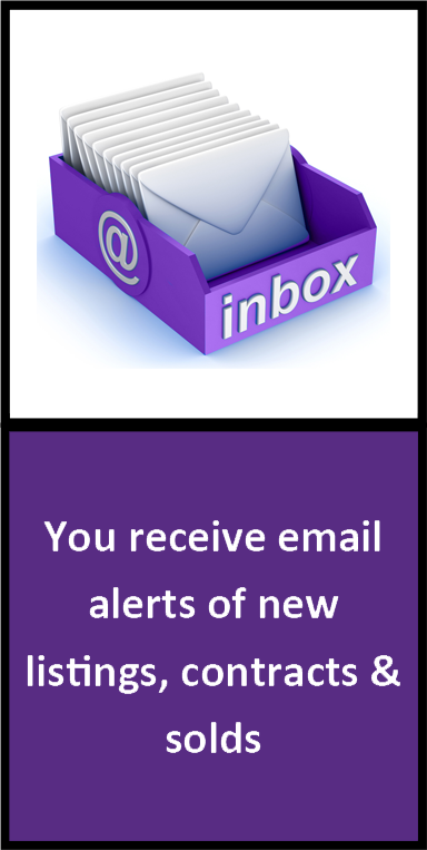 You receive email alerts of new listings, contracts & solds